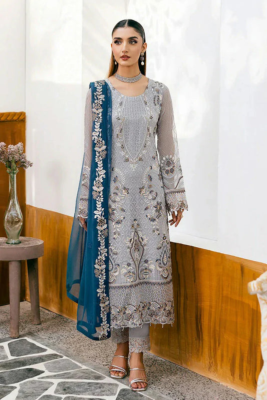 Picture of Ramsha - Chevron Embroidered Chiffon Collection Vol 10 - A-1001 - Unstitched - Available at Raja Sahib