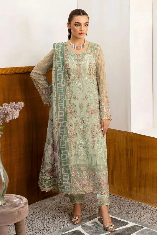 Picture of Ramsha - Chevron Embroidered Chiffon Collection Vol 10 - A-1003 - Unstitched - Available at Raja Sahib