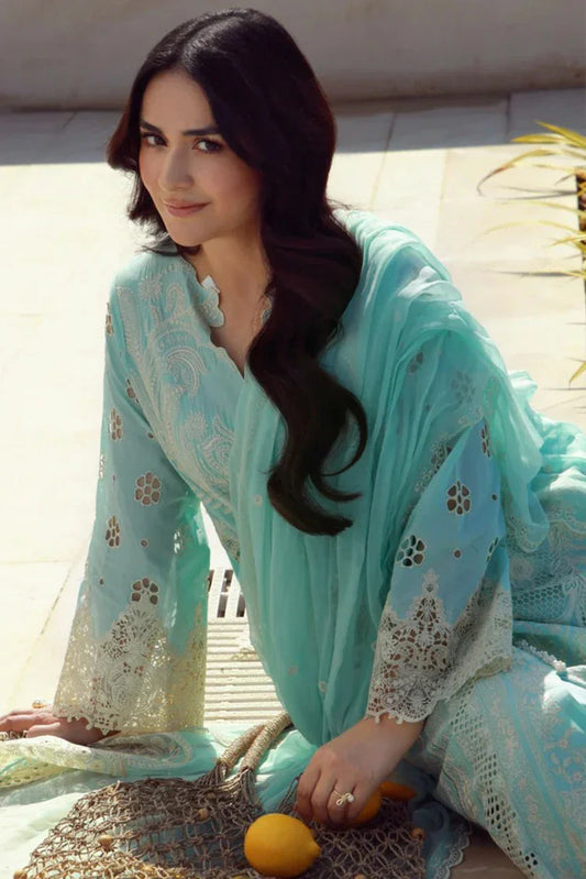 Picture of Gulmina - Luxury Lawn Collection - 01 Azure - Unstitched - Available at Raja Sahib