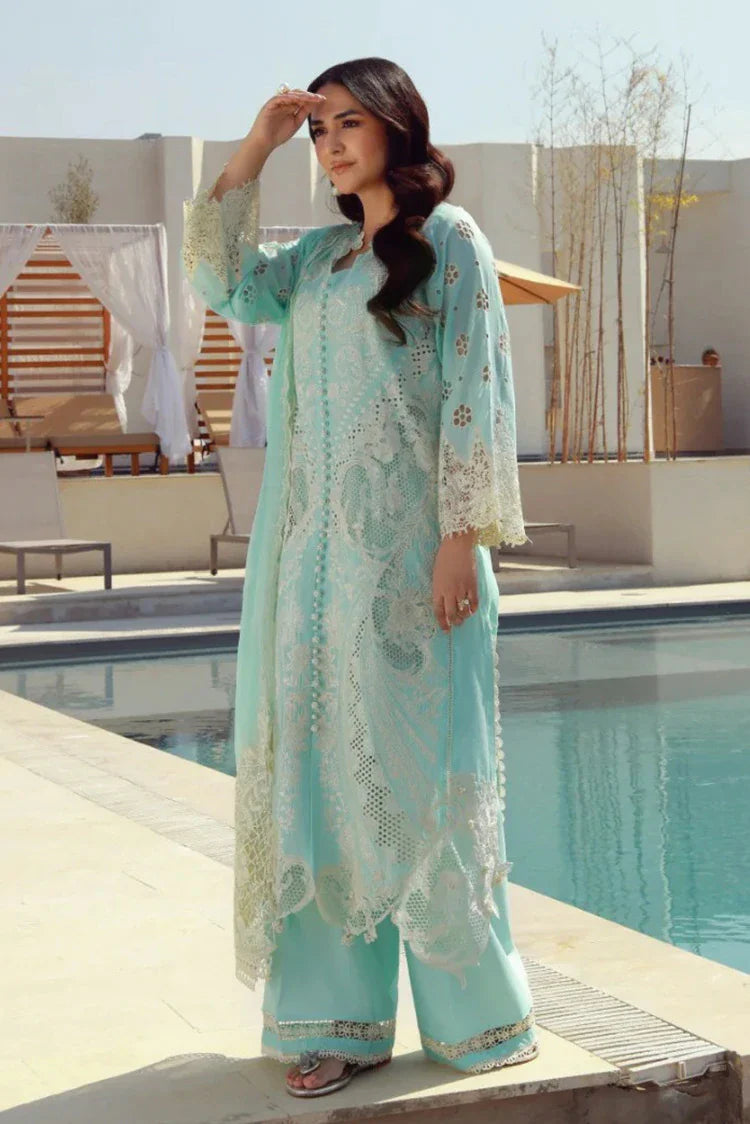 Picture of Gulmina - Luxury Lawn Collection - 01 Azure - Unstitched - Available at Raja Sahib