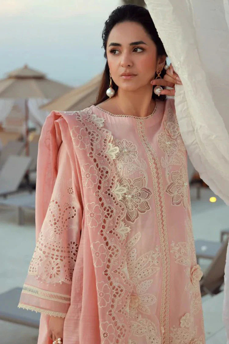 Picture of Gulmina - Luxury Lawn Collection - 07 Pink Lilly - Unstitched - Available at Raja Sahib