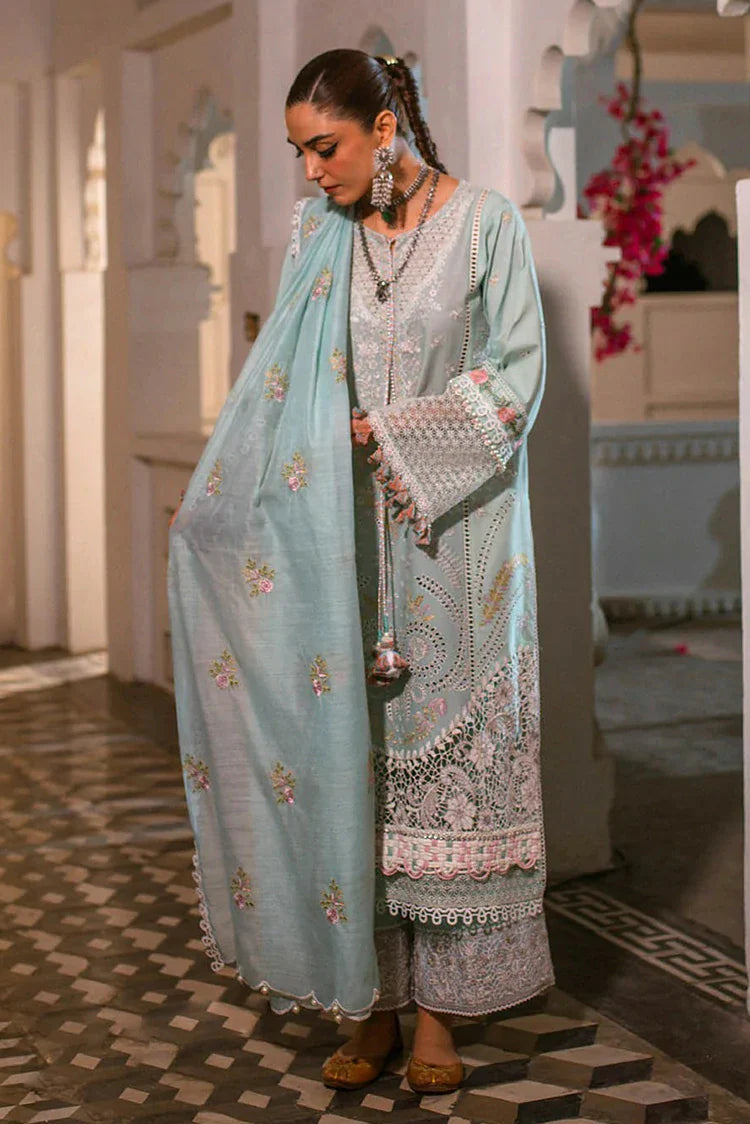 Picture of Hijab Omer - Sajna Luxury Festive Lawn Collection - 01 Ersa - Unstitched - Available at Raja Sahib