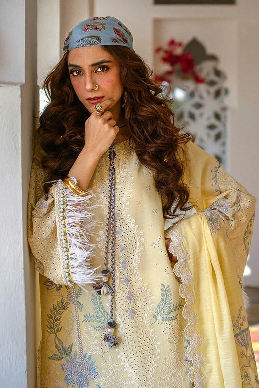 Picture of Hijab Omer - Sajna Luxury Festive Lawn Collection - 02 Ayzel - Unstitched - Available at Raja Sahib