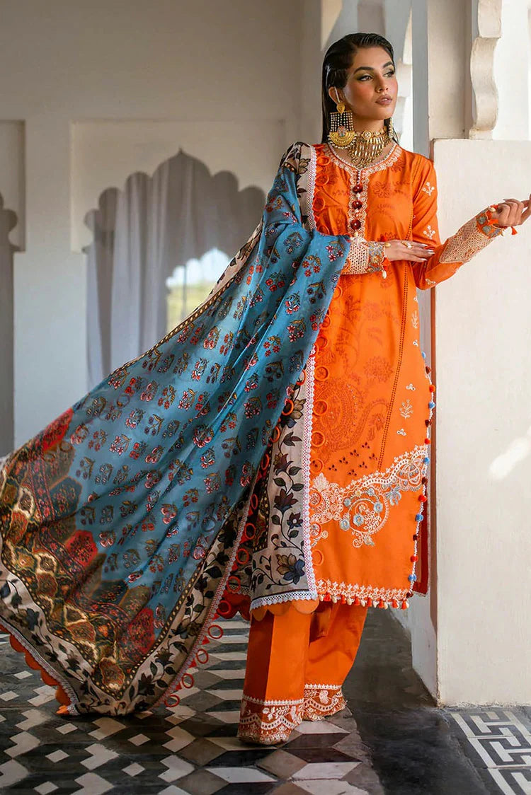 Picture of Hijab Omer - Sajna Luxury Festive Lawn Collection - 06 Bella - Unstitched - Available at Raja Sahib