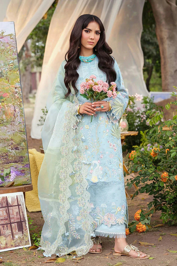 Picture of Zarizaa - Echelon Luxury Lawn - 01 AZURE - Unstitched - Available at Raja Sahib
