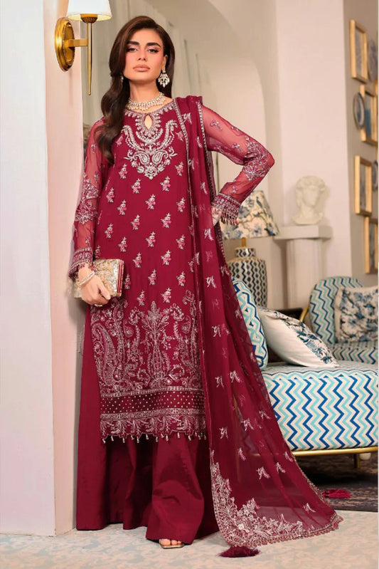 Picture of Signy - Elara Luxury Formal Collection - SG-03 Crimson Dusk - Unstitched - Available at Raja Sahib