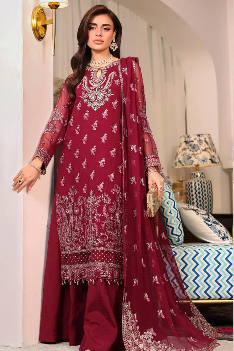 Picture of Signy - Elara Luxury Formal Collection - SG-03 Crimson Dusk - Unstitched - Available at Raja Sahib