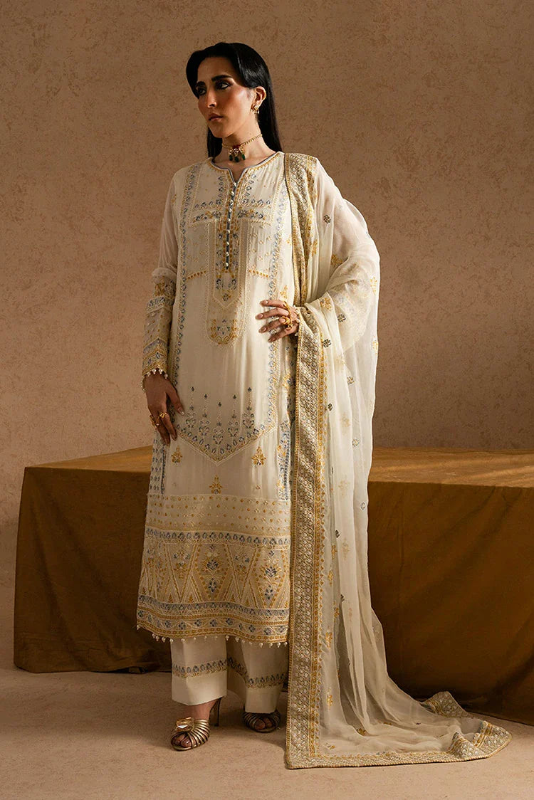 Picture of Freesia - Imane Chiffon Collection - FS-U5601 Whisper White - Unstitched - Available at Raja Sahib
