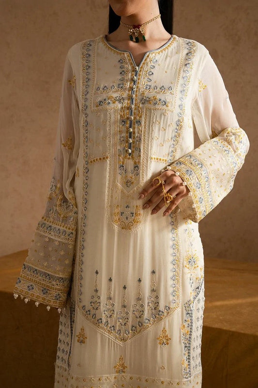 Picture of Freesia - Imane Chiffon Collection - FS-U5601 Whisper White - Unstitched - Available at Raja Sahib