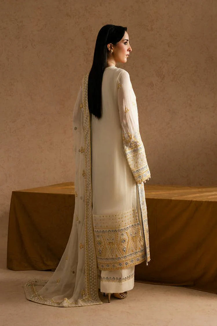 Picture of Freesia - Imane Chiffon Collection - FS-U5601 Whisper White - Unstitched - Available at Raja Sahib