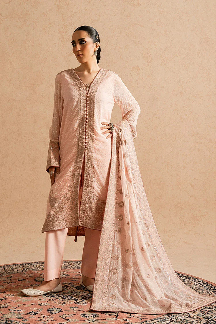 Picture of Freesia - Imane Chiffon Collection - FS-U5604 Cream Pink - Unstitched - Available at Raja Sahib