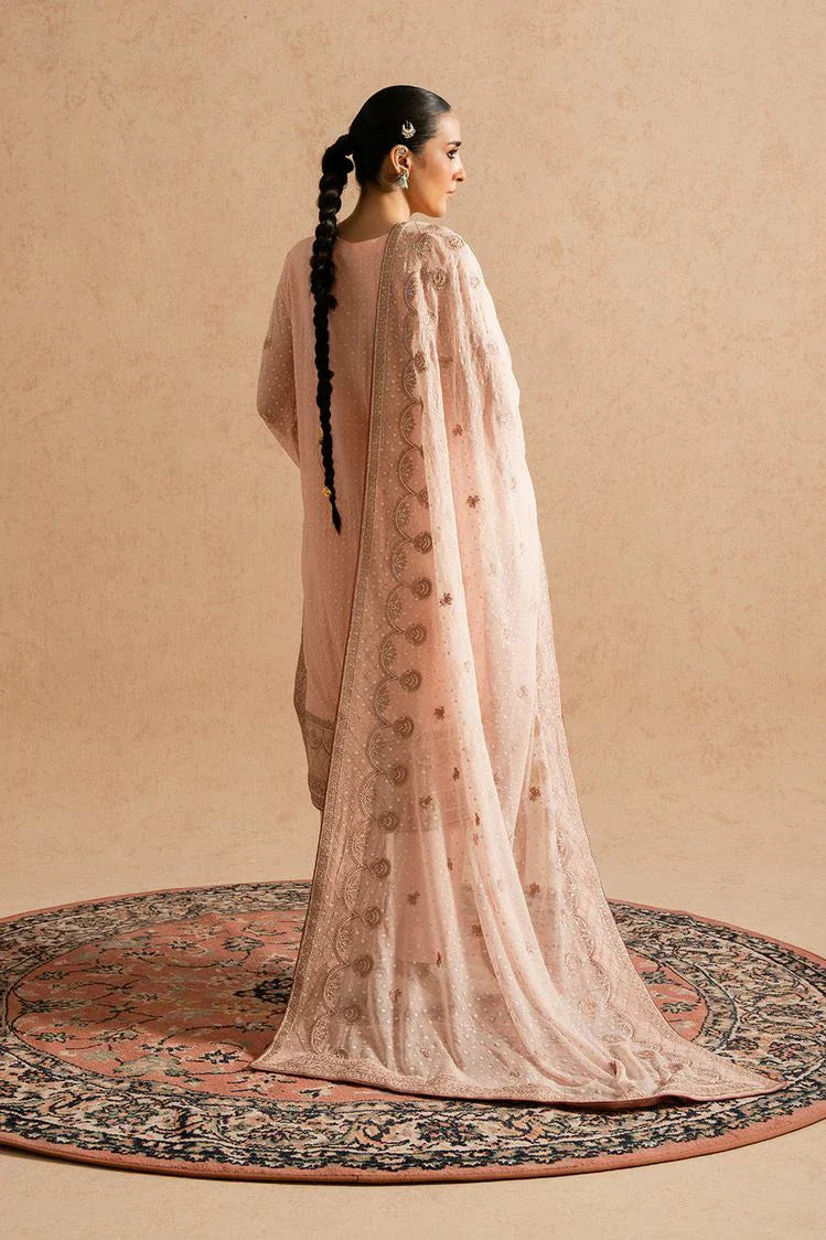 Picture of Freesia - Imane Chiffon Collection - FS-U5604 Cream Pink - Unstitched - Available at Raja Sahib