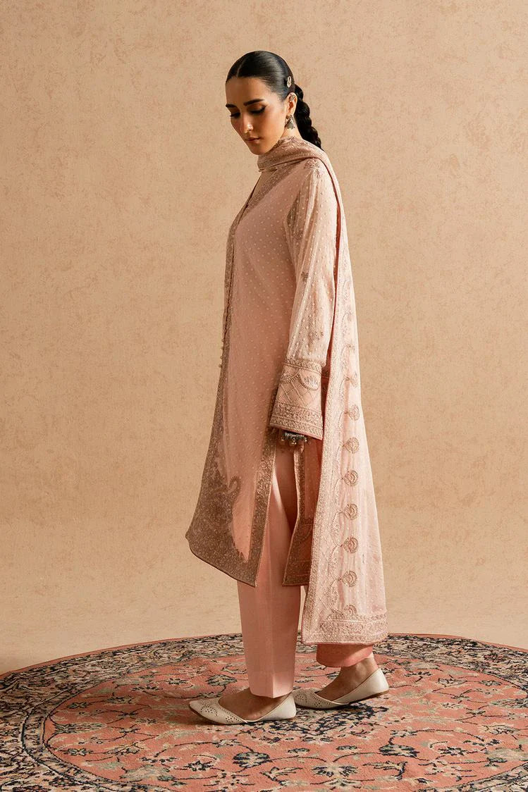 Picture of Freesia - Imane Chiffon Collection - FS-U5604 Cream Pink - Unstitched - Available at Raja Sahib