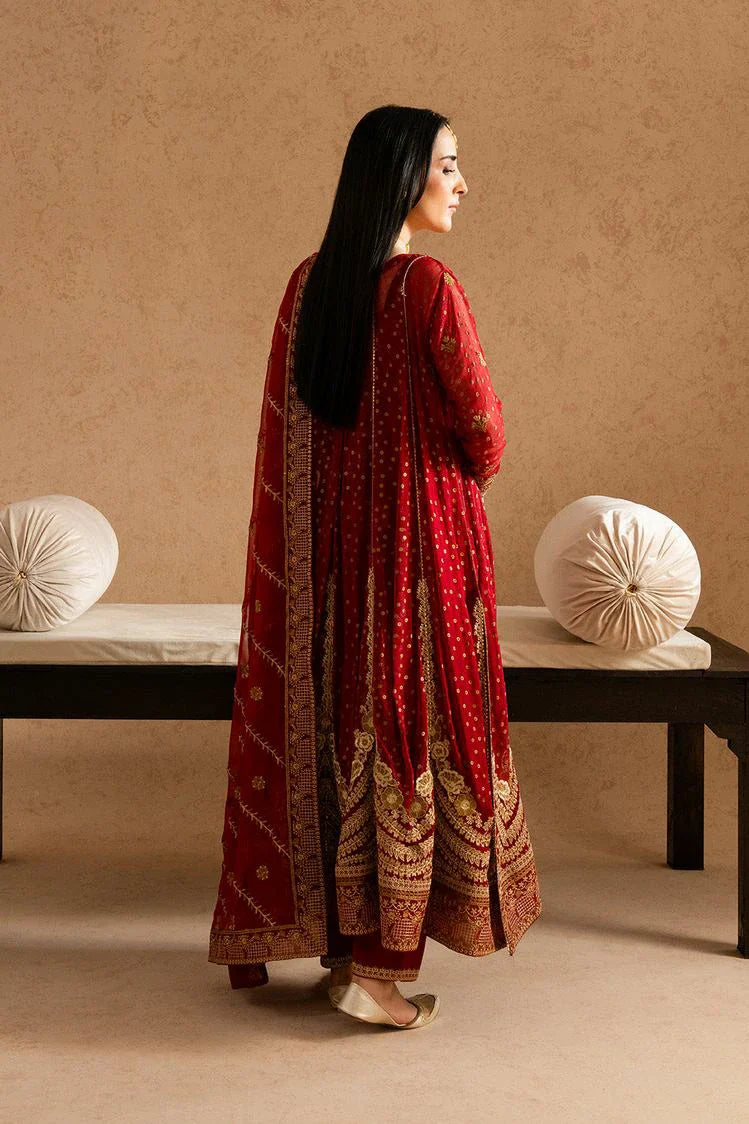Picture of Freesia - Imane Chiffon Collection - FS-U5607 Tango Red - Unstitched - Available at Raja Sahib