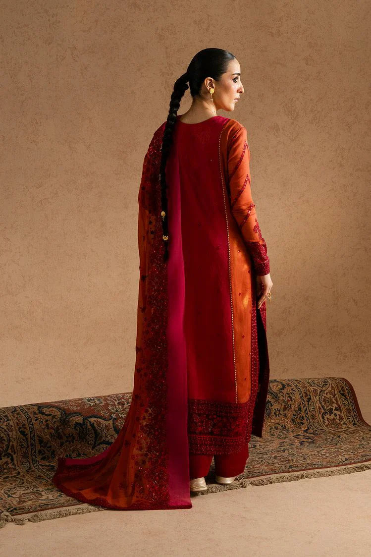 Picture of Freesia - Imane Chiffon Collection - FS-U5608 Fiery Red - Unstitched - Available at Raja Sahib