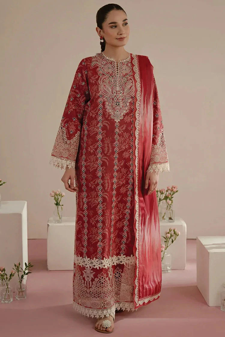Picture of Afrozeh - Floral Charm Embroidered Lawn Collection - Daina AL-25-V5-01 - Unstitched - Available at Raja Sahib