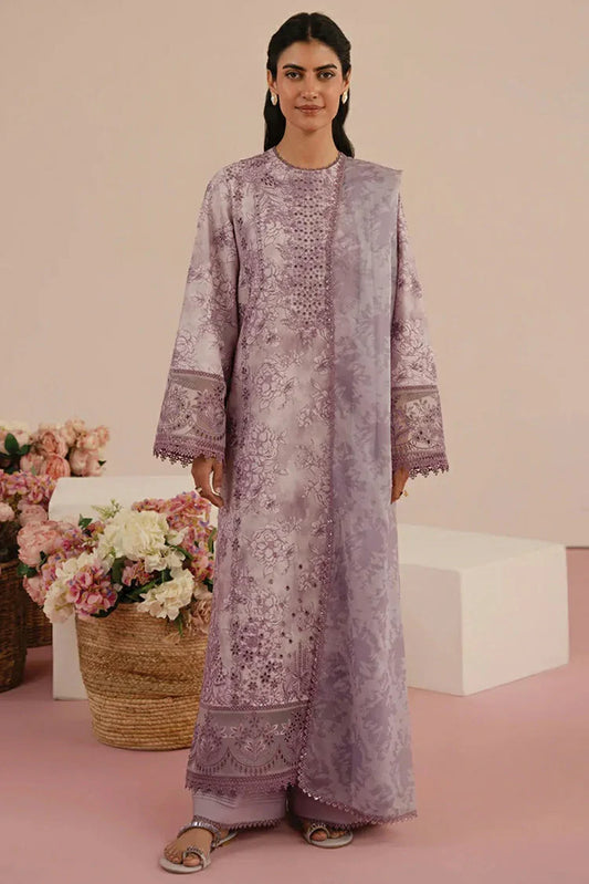 Picture of Afrozeh - Floral Charm Embroidered Lawn Collection - Bellerose AL-25-V5-10 - Unstitched - Available at Raja Sahib