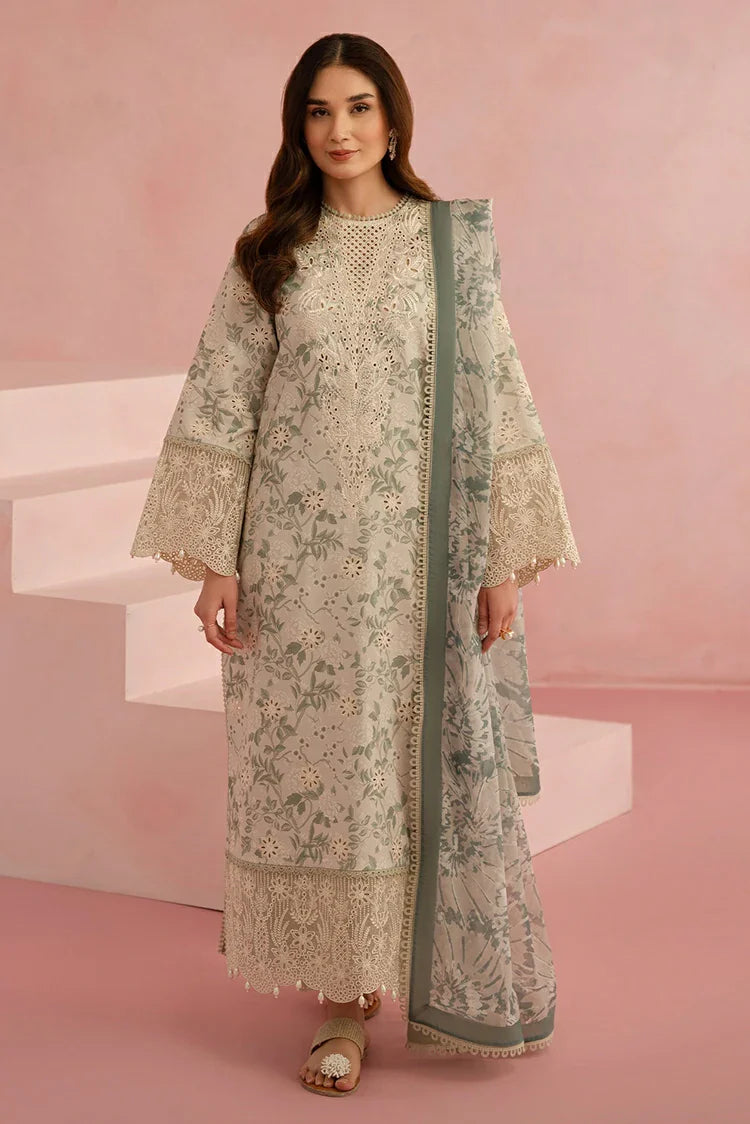 Picture of Afrozeh - Floral Charm Embroidered Lawn Collection - Kylon AL-25-V5-04 - Unstitched - Available at Raja Sahib