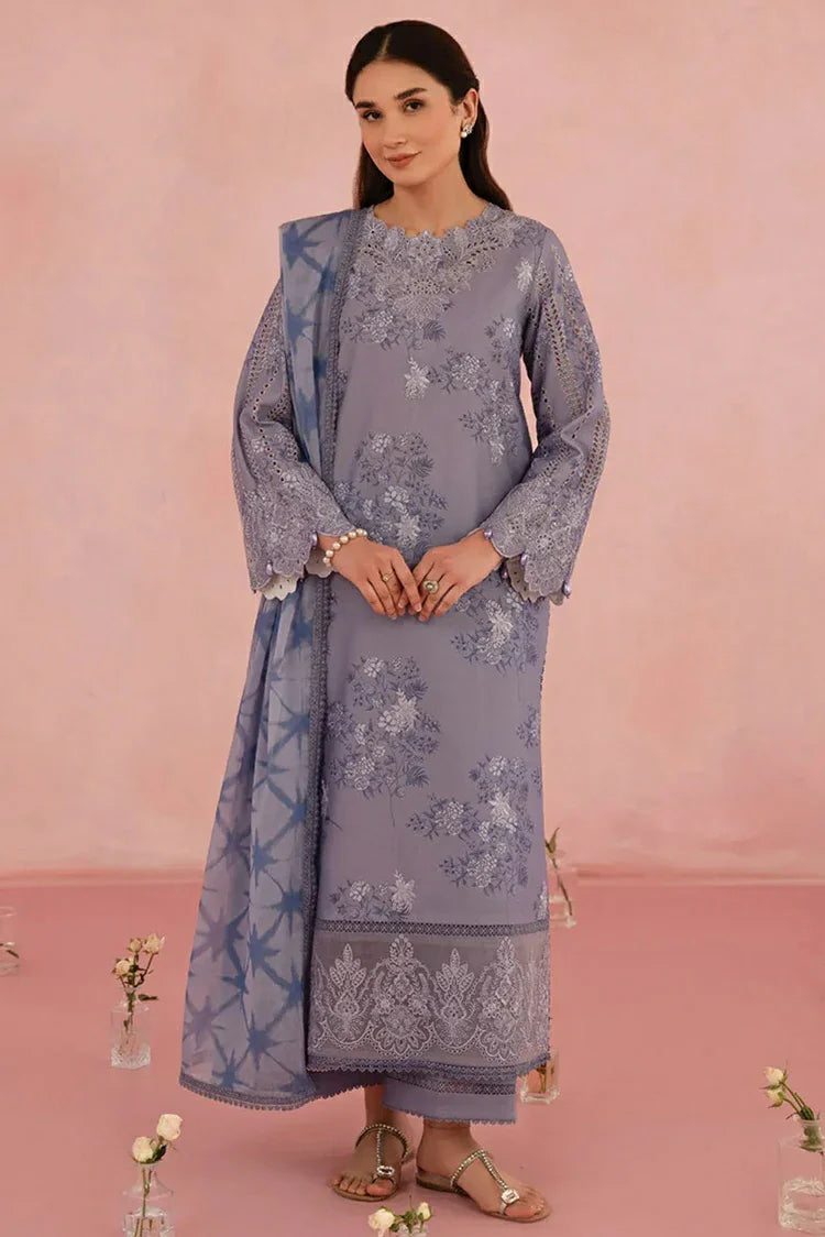 Picture of Afrozeh - Floral Charm Embroidered Lawn Collection - Columbine AL-25-V5-09 - Unstitched - Available at Raja Sahib