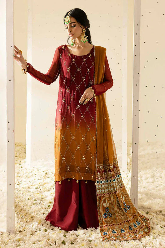 Picture of Nureh - Mukeshkari Embroidered Mukesh Chiffon Collection Vol 1 - MK-09 - Unstitched - Available at Raja Sahib