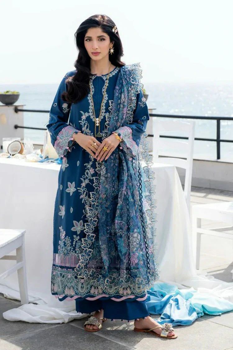 Picture of Aabyaan - Saagar Luxury Festive Lawn Collection - AZURA (AS-03) - Unstitched - Available at Raja Sahib