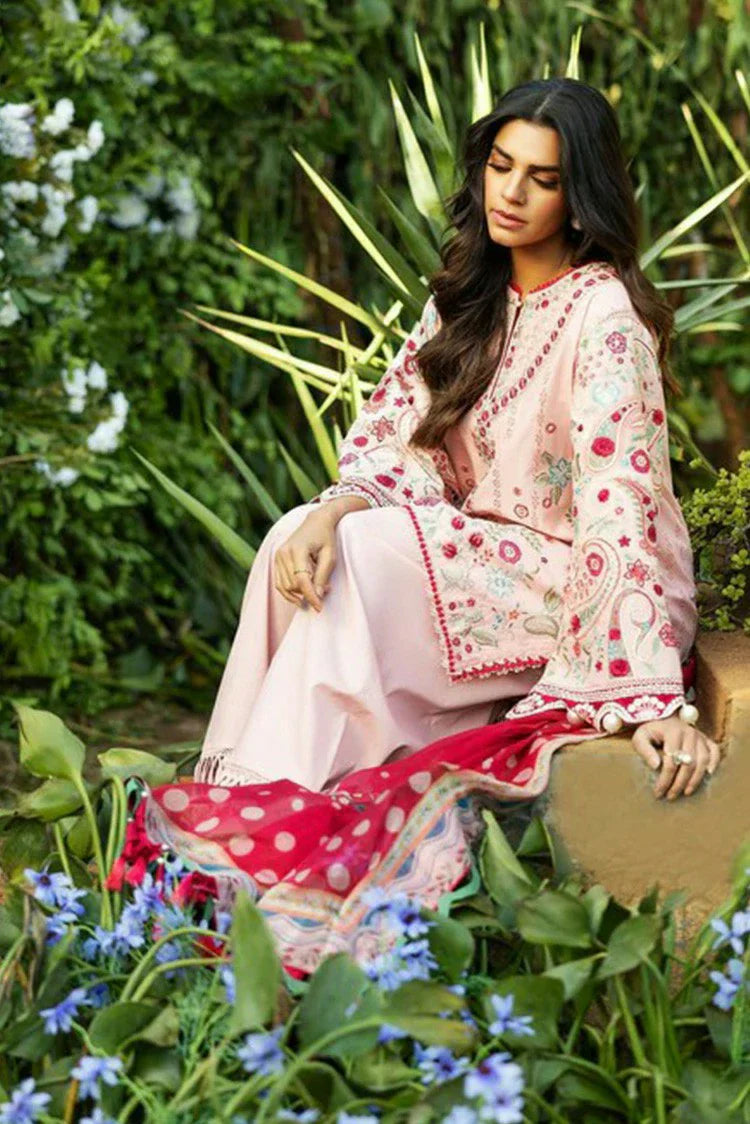 Picture of Sadaf Fawad Khan - Luxury Embroidered Lawn Collection - 1B PAISLEY GARDEN - Unstitched - Available at Raja Sahib