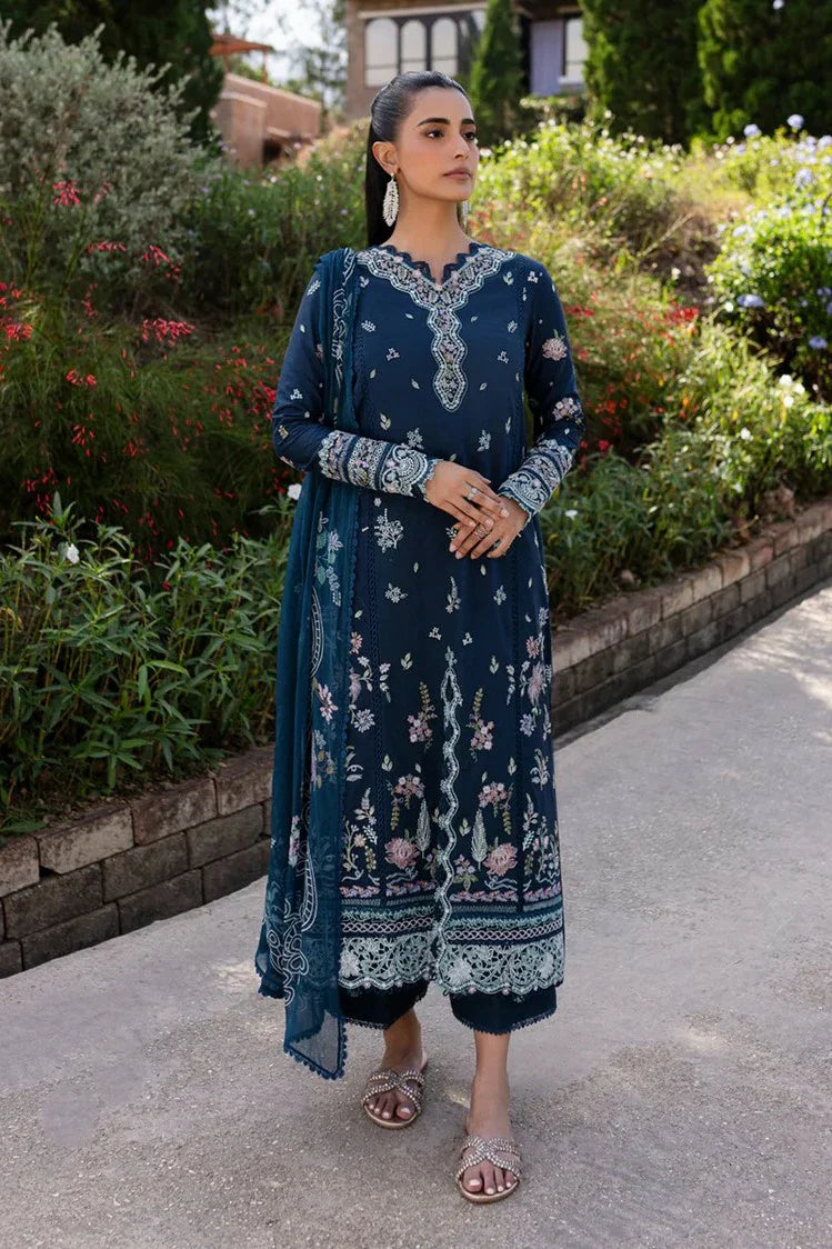 Picture of Qalamkar - Qline Summer Lawn Collection - QM-01 Bleu - Unstitched - Available at Raja Sahib