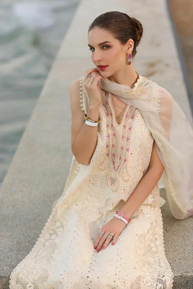Picture of Noor by Saadia Asad - Noor Eid Luxury Handwork Laserkari - Design 3A - Unstitched - Available at Raja Sahib