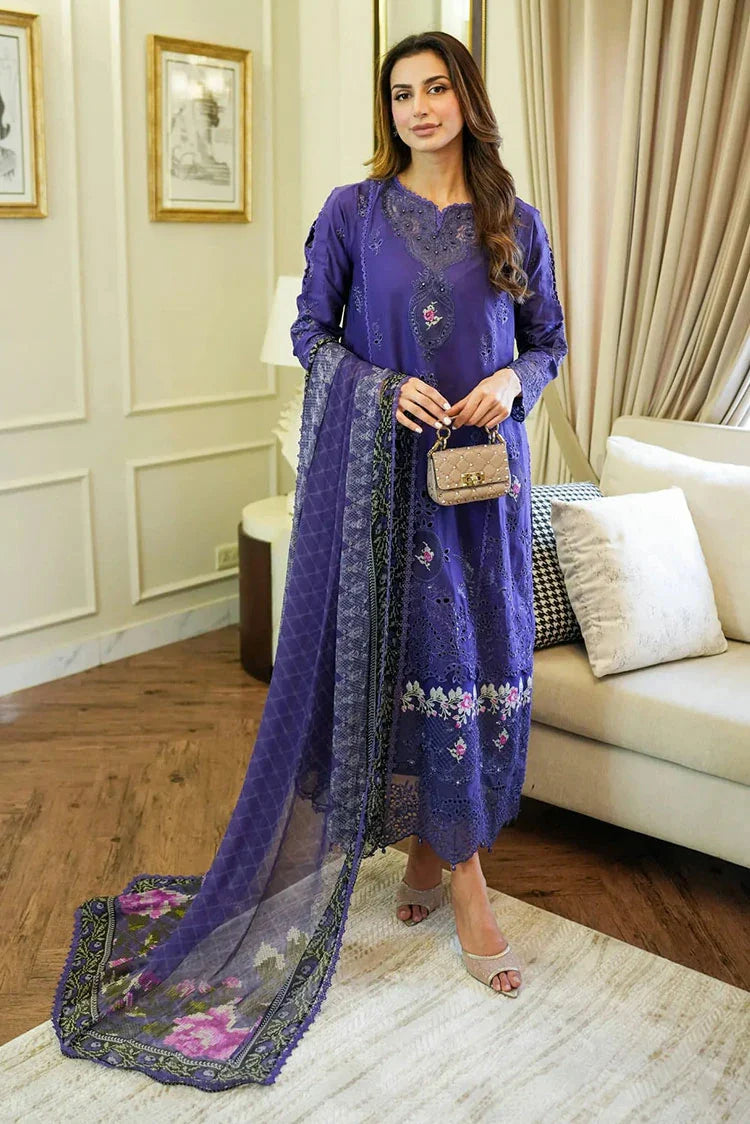 Picture of Noor by Saadia Asad - Noor Eid Luxury Handwork Laserkari - Design 4B - Unstitched - Available at Raja Sahib