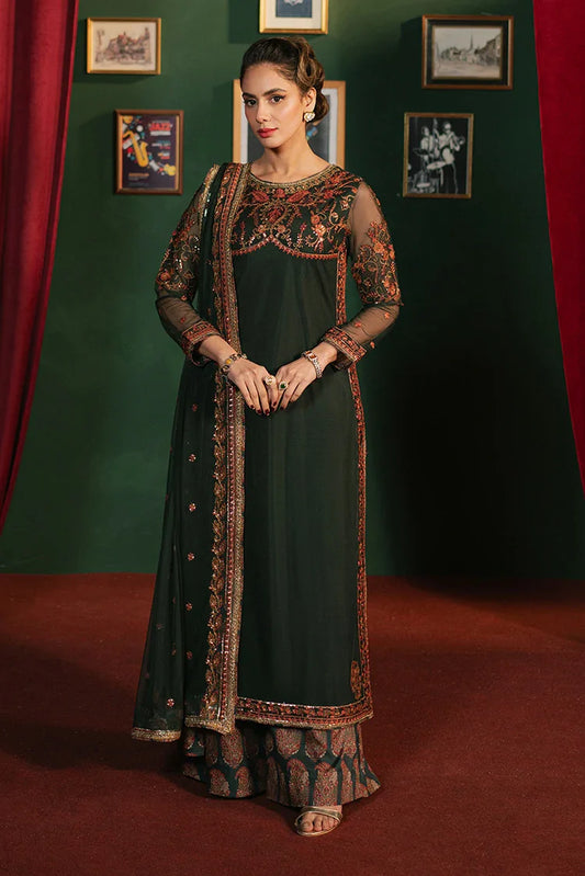 Picture of Asim Jofa - Premium Festive Collection - AJPF-08 EMBROIDERED NET 3 PCS - Unstitched - Available at Raja Sahib
