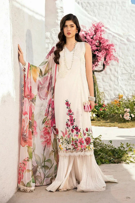 Picture of Maria B - M Basics Lawn Edition Vol 1 - Design 1B - Unstitched - Available at Raja Sahib
