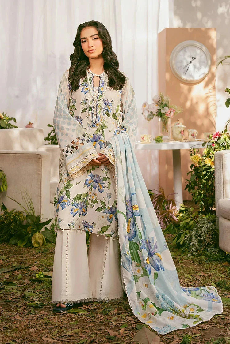 Picture of Elaf - Premium Prints Summer Collection Vol 2 - EPS-6A IVORY PETALS - Unstitched - Available at Raja Sahib