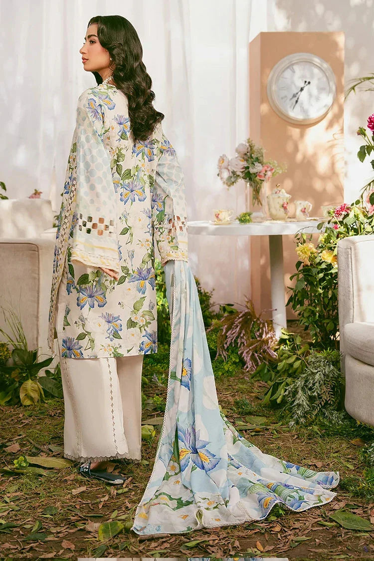 Picture of Elaf - Premium Prints Summer Collection Vol 2 - EPS-6A IVORY PETALS - Unstitched - Available at Raja Sahib