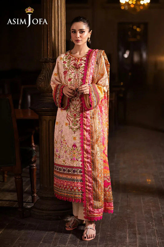 Picture of Asim Jofa - Lawn Emb Combine Book 1 - AJUBJ-02 PRINTED EMBROIDERED LAWN 3 PC - Unstitched - Available at Raja Sahib
