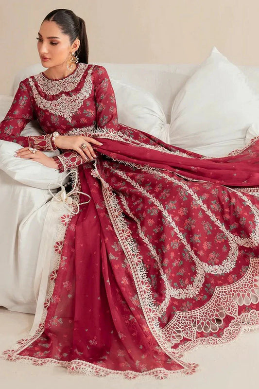 Picture of Jazmin - Iris Luxury Lawn Eid Collection - Design 08 - Unstitched - Available at Raja Sahib