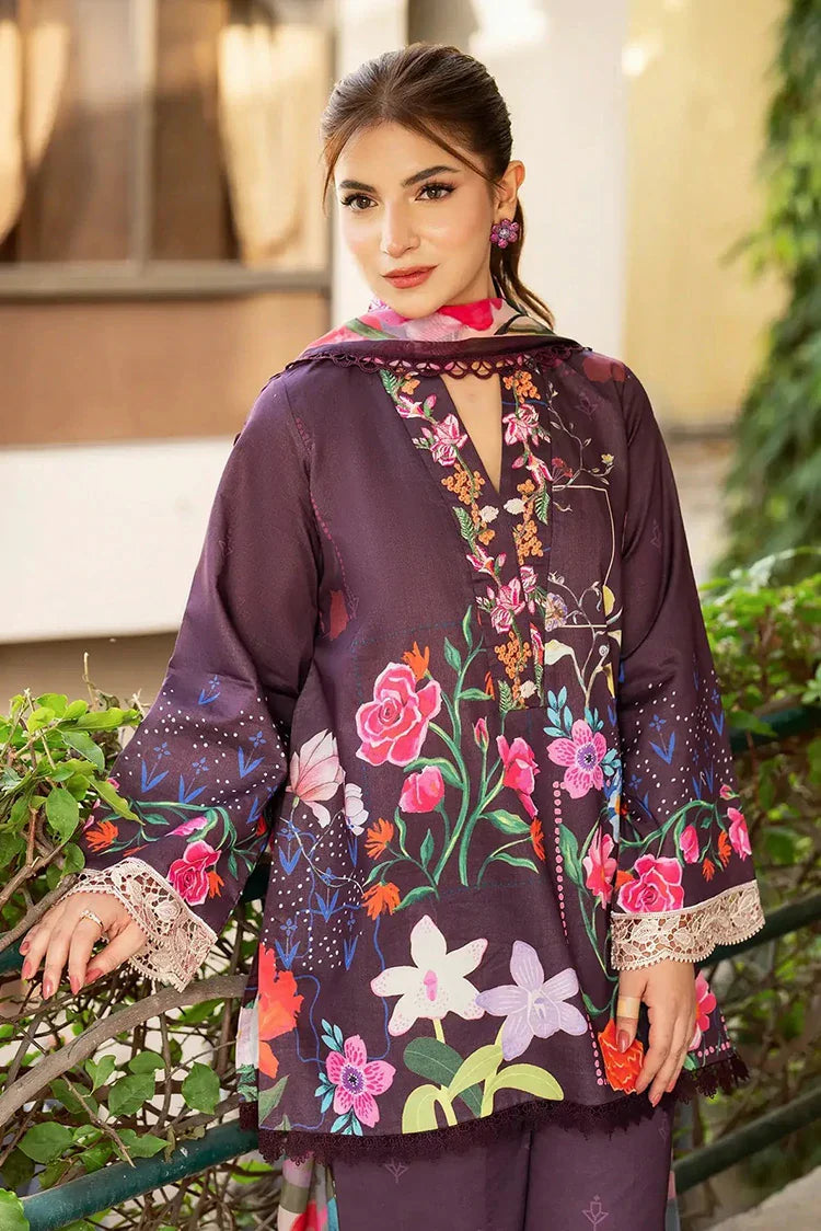 Picture of Asifa & Nabeel - Yakin Lawn Collection - Whimsical Flora-(YKL25-12) - Unstitched - Available at Raja Sahib