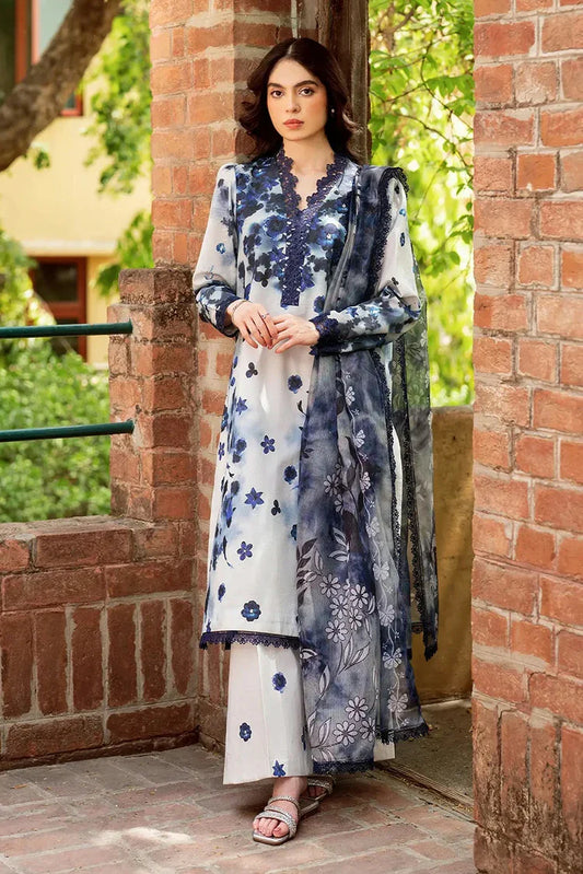 Picture of Asifa & Nabeel - Yakin Lawn Collection - Dew and Dahlia-(YKL25-02) - Unstitched - Available at Raja Sahib