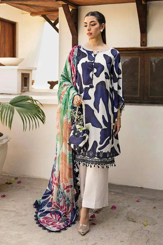 Picture of Maria B - M Basics Lawn Edition Vol 2 - MB-CUS25-905B - Unstitched - Available at Raja Sahib
