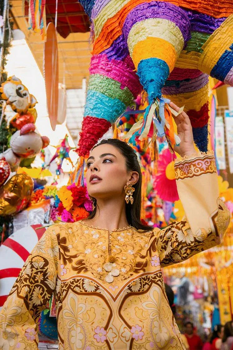 Picture of Mushq - La Dolce Hemline Prints Vol 2 - 3A Blossing Almond - Unstitched - Available at Raja Sahib