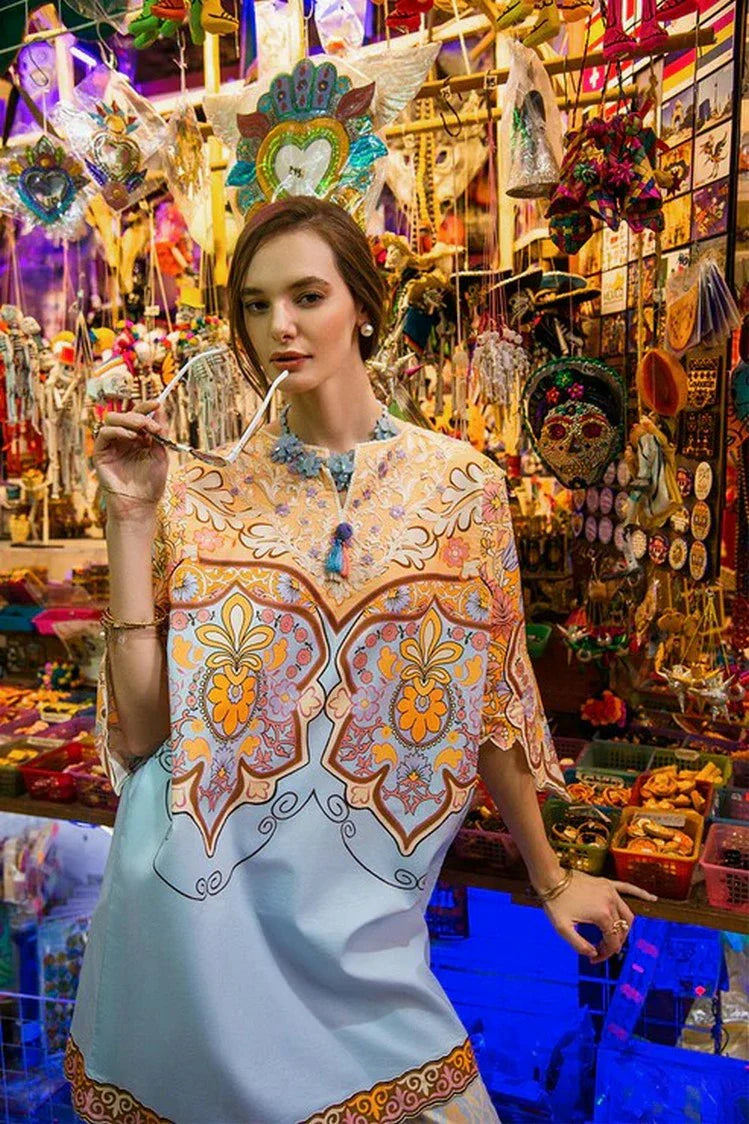 Picture of Mushq - La Dolce Hemline Prints Vol 2 - 3B Water Lily - Unstitched - Available at Raja Sahib