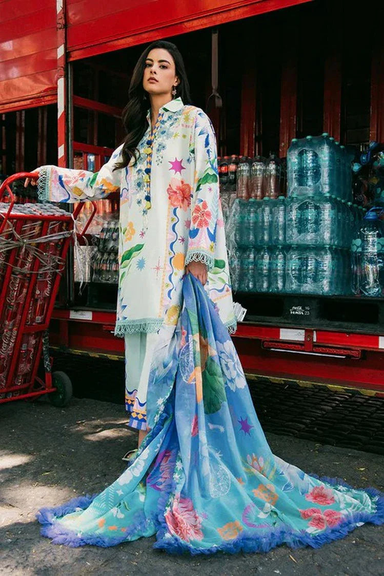 Picture of Mushq - La Dolce Hemline Prints Vol 2 - 5B Flaming Roses - Unstitched - Available at Raja Sahib