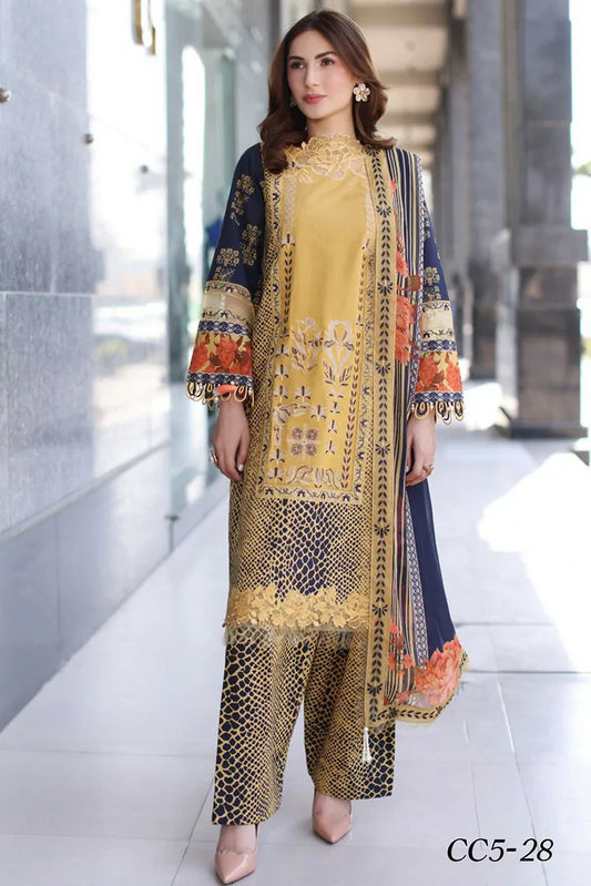 Picture of Charizma - Combination Embroidered Printed Lawn Collection Vol 3 - CC5-28 - Unstitched - Available at Raja Sahib