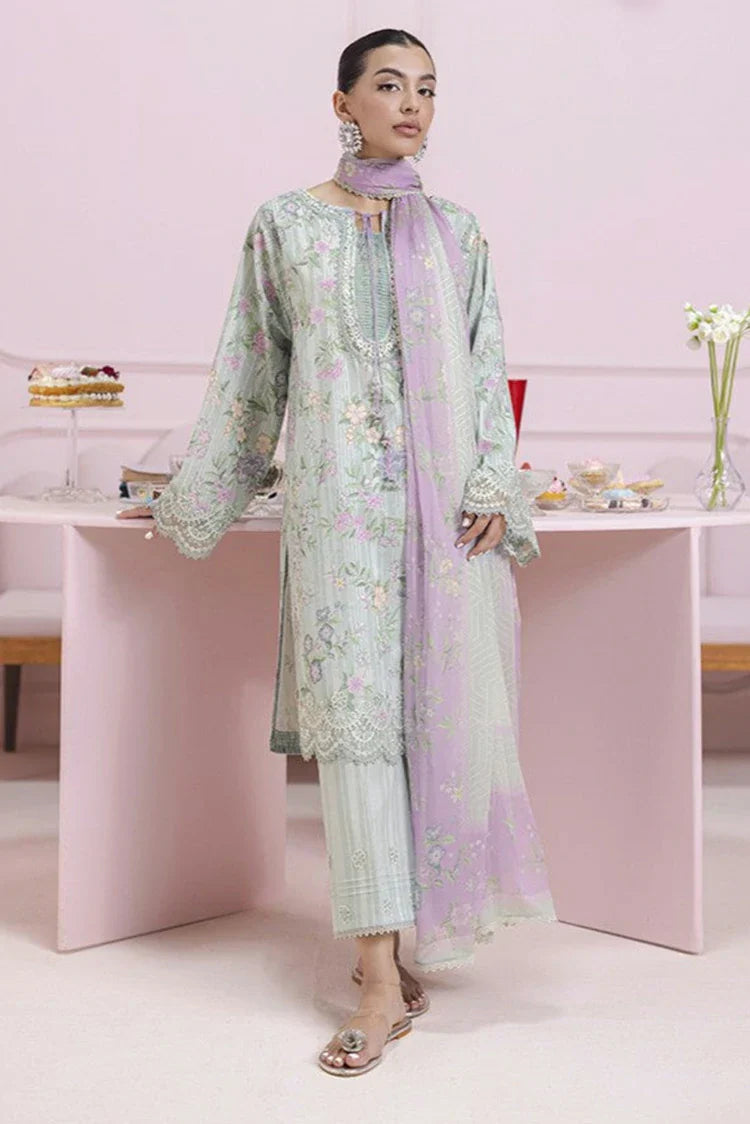 Picture of Qalamkar - Qprints Floral Embroidered Eid Collection - EM-05 (B) GRETA - Unstitched - Available at Raja Sahib