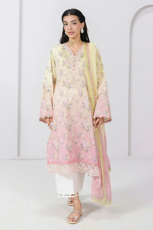 Picture of Qalamkar - Qprints Floral Embroidered Eid Collection - EM-08 (A) SIERRA - Unstitched - Available at Raja Sahib