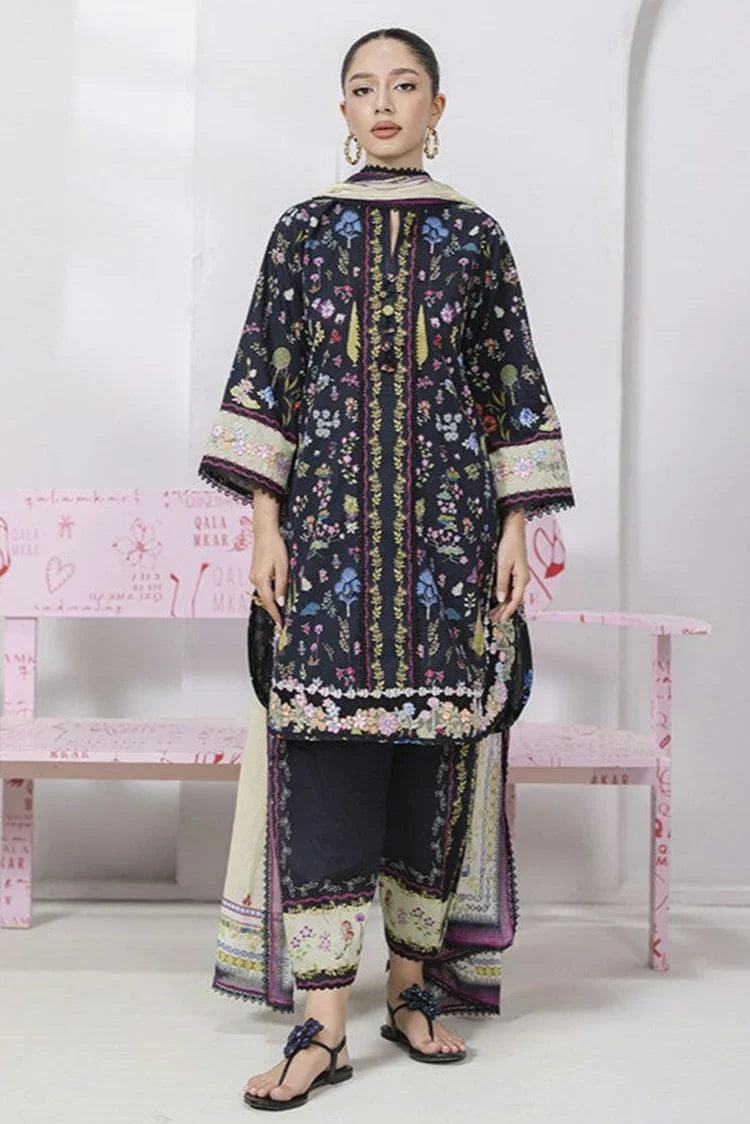 Picture of Qalamkar - Qprints Floral Embroidered Eid Collection - EM-09 (B) PAIGE - Unstitched - Available at Raja Sahib
