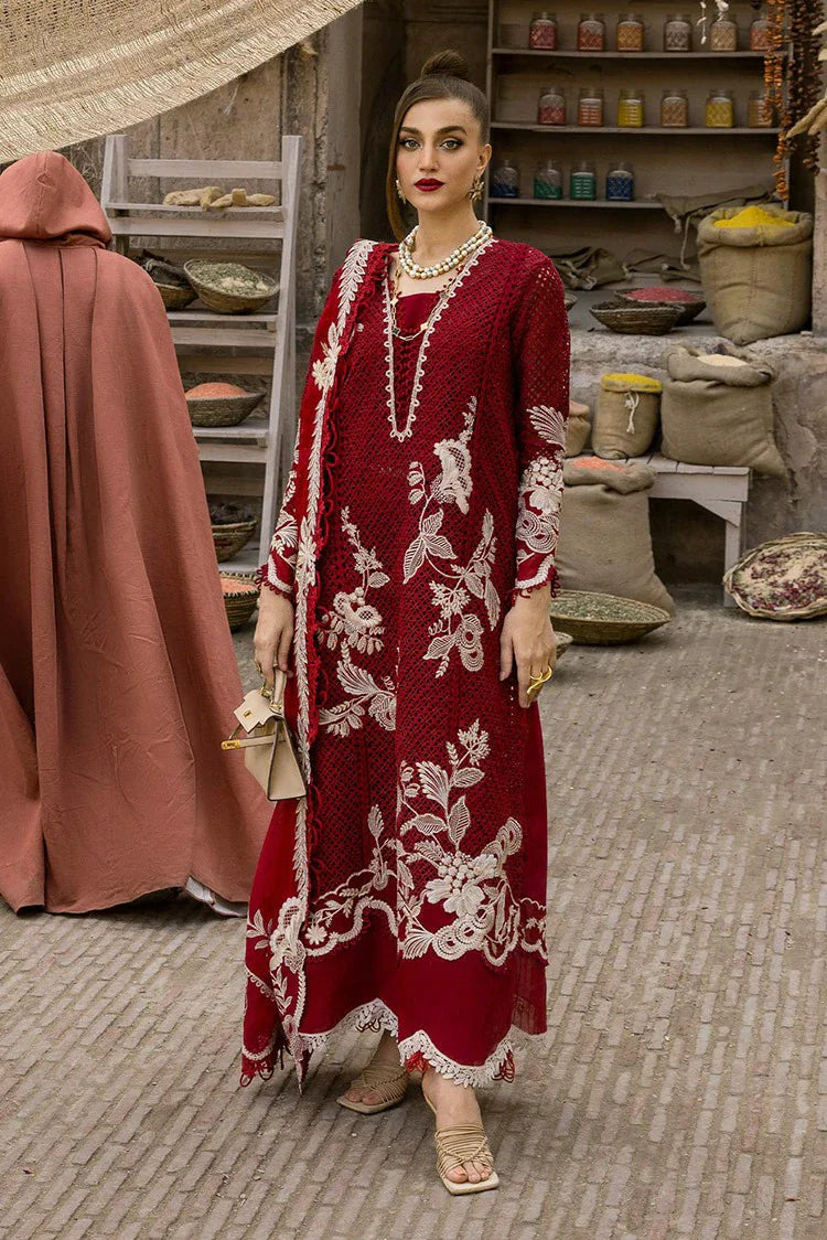 Picture of Crimson - Tasawar Luxe Lawn Collection - ONE TRUE LOVE-D6A - Unstitched - Available at Raja Sahib