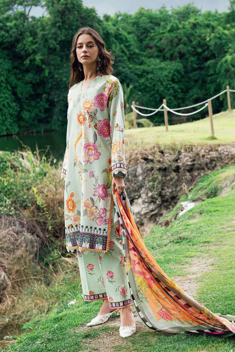 Picture of Roheenaz - Garden Veil Printed Lawn Collection - 5A Crimson Whisper - Unstitched - Available at Raja Sahib