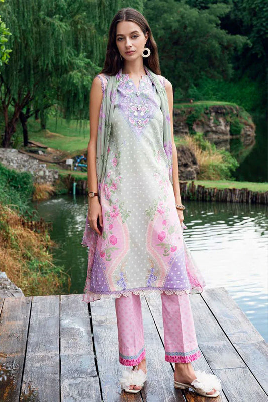 Picture of Roheenaz - Garden Veil Printed Lawn Collection - 7B Tulip Sugar - Unstitched - Available at Raja Sahib