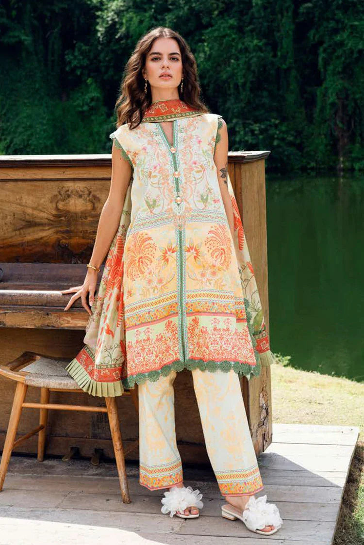 Picture of Roheenaz - Garden Veil Printed Lawn Collection - 8B Gold Riddle - Unstitched - Available at Raja Sahib