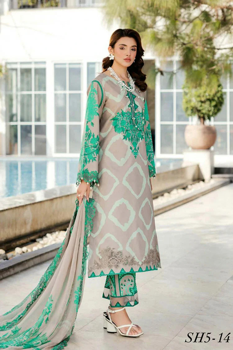 Picture of Charizma - Sheen Chunri Embroidered Printed Lawn Edition Vol 2 - SH5-14 - Unstitched - Available at Raja Sahib
